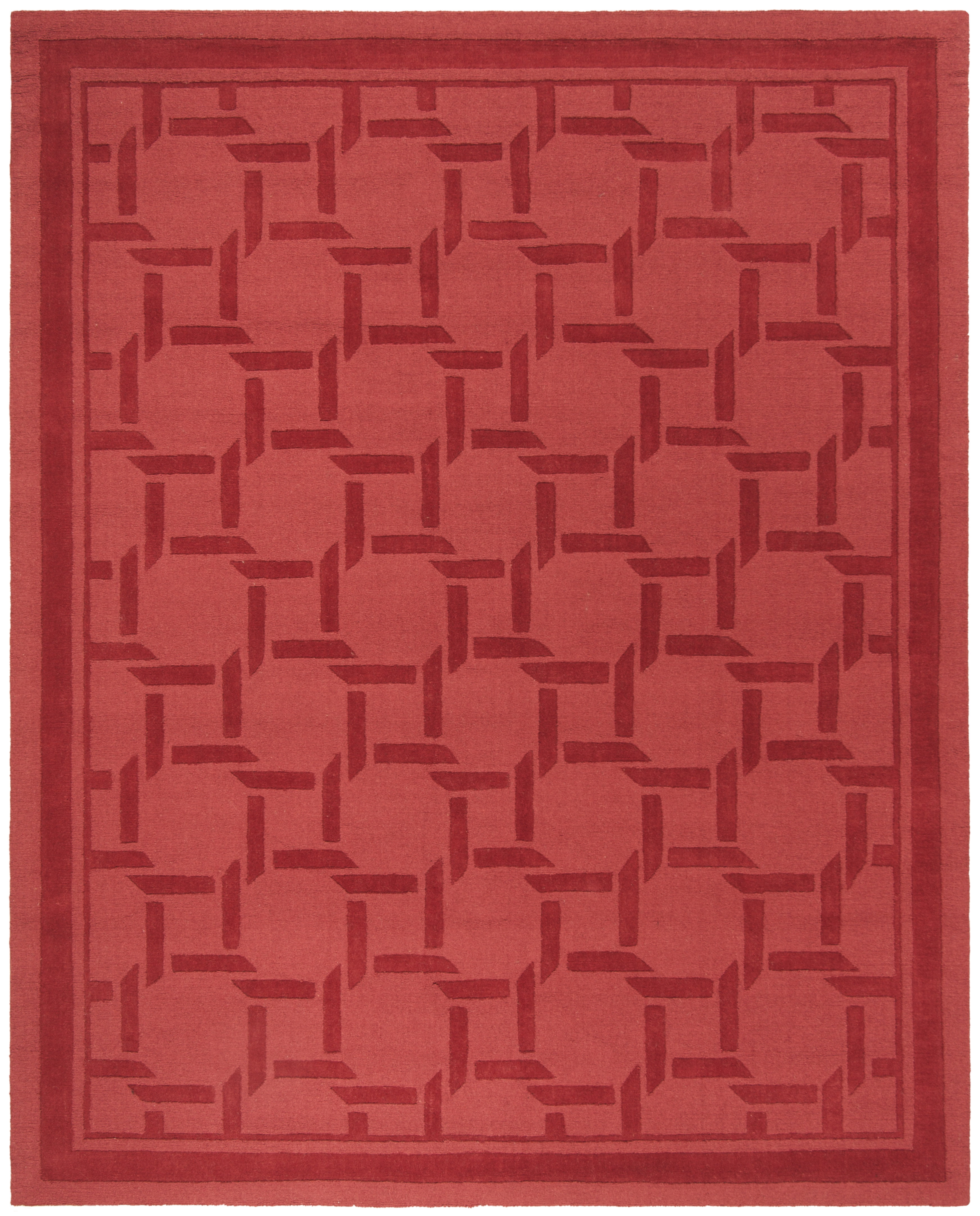 SAFAVIEH Martha Stewart Resort Weave Geometric Wool Area Rug, Sealing Wax, 8' x 10'