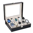 thumbnail image 1 of SalonMore PU Leather 10 Slots Wrist Watch Display Box Storage Holder Organizer Case, 1 of 6