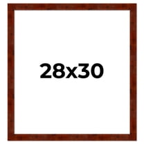 28x30 Walnut Brown Veneer Real Wood Picture Frame Width 1.75 inches | Interior Frame Depth 0.5