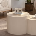 thumbnail image 5 of Round Wood Coffee Table for Living Room for Small Space Apartment and No Need Assembly Beige White, 5 of 11