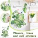 thumbnail image 2 of Pegatinas de pared autoadhesivas para decoración de pared del hogar, plantas verdes tropicales, hojas traseras de tortuga frescas, dormitorio, sala de estar, porche, 2 of 5