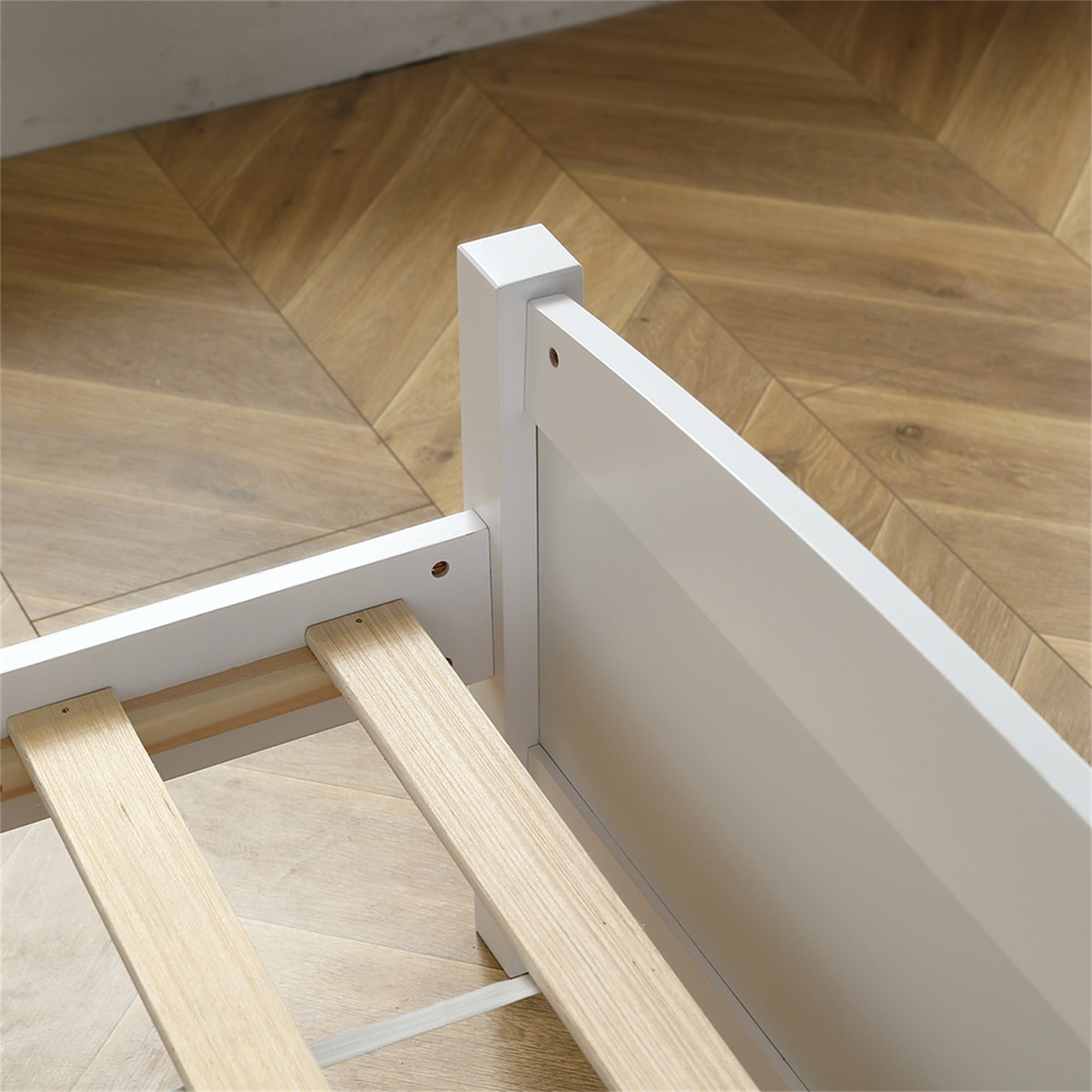 Kadyn White Bed Frame, Solid Wood Bed Frame with Headboard and Footboard, Sturdy Wooden Slats, Children's and Adult Bed Frame, Modern Bedroom Furniture with Center Support Legs Kadyn White Bed Frame, Solid Wood Bed Frame with Headboard and Footboard, Sturdy Wooden Slats, Children's and Adult Bed Frame, Modern Bedroom Furniture with Center Support Legs