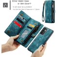 thumbnail image 3 of Phone Case for Samsung Galaxy A54 5G Zipper Wallet Detachable Cover with Tempered Glass Screen Protector and Leather Flip Card Holder TPU Cell Accessories A 54 54A SM A546U 2023 Women Men Blue, 3 of 14