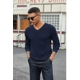 thumbnail image 4 of COOFANDY Men Casual V Neck Sweater Dress Lightweight Fitted Knit Formal Sweater Top, 4 of 11