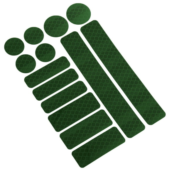 14pcs Universal Reflective Stickers Decals for Helmet Adhesive Tape Reflector for Bicycle Motorcycle Car PET Green