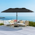 thumbnail image 2 of Costway 15FT Double-Sided Twin Patio Umbrella Sun Shade Outdoor Crank Market Base Black, 2 of 10