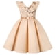 thumbnail image 1 of Vestido de lentejuelas para niña Umfun, falda para desfile de cumpleaños, manga voladora, fiesta de festival, ropa de princesa, beige, 7-8 años, 1 of 5