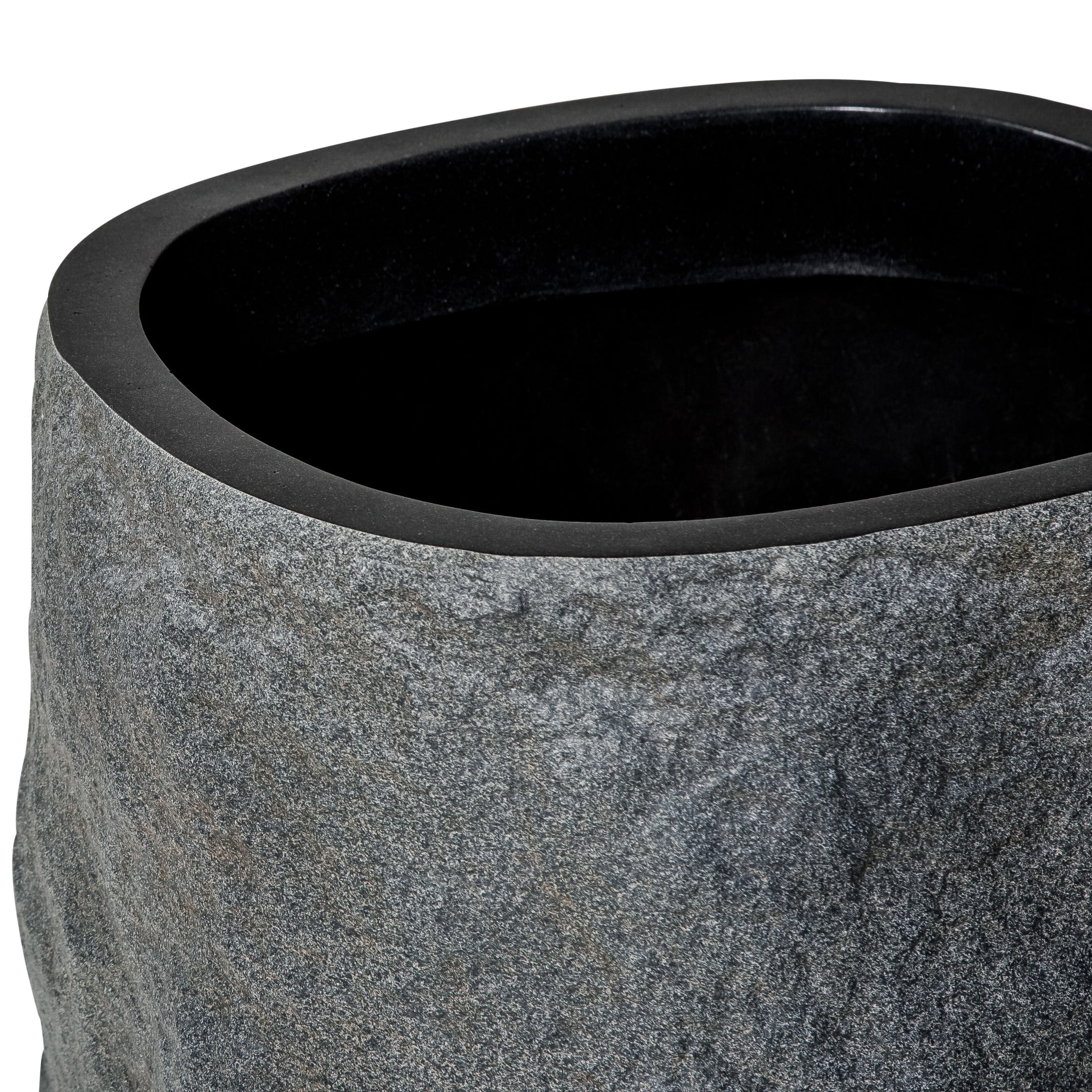 Christopher Knight Home 29.5" Outdoor Garden Urn Planter, Polyresin Stone Look Flower Pot, Gray
