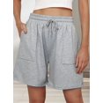 thumbnail image 5 of Women Sweat Shorts Summer Loose Athletic Short Drawstring Waist Lounge Running Shorts with Pockets, 5 of 9