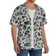 thumbnail image 4 of KLL Wild Animal Leopard Print Men's Shirt Short Sleeve Button Down Summer Cuba Beach Shirts- XX-Large, 4 of 7