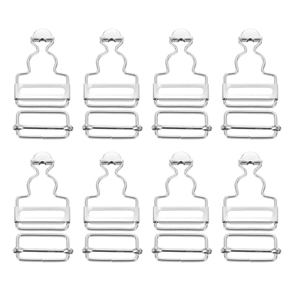 Uxcell Overall Buckles, 8 Sets Metal Suspender Replacement Buckles 28mm, Silver Tone
