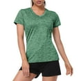 thumbnail image 2 of Outfmvch t shirts for women Short Sleeve Moisture Wicking Shirts Sport Activewear womens tops Army Green, 2 of 9