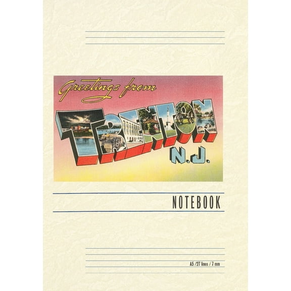 Vintage Lined Notebook Greetings from Trenton, New Jersey, (Paperback)