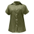 thumbnail image 5 of zttd fashion women's solid linen casual loose short sleeve button shirt, 5 of 6