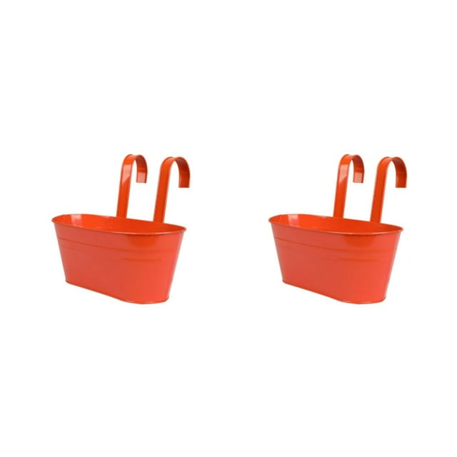 Wweixi Outdoor Hanging Pots For Plants Add Beauty And To Any Wall Stylish orange red 2Set