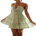 thumbnail image 1 of POINTERTECK Halter Neck Flowy Tiered Dress for Women‘s Summer Mini Dress, 1 of 9