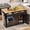 Black, variant on Garvee 55" Mobile Island Table with Drop Leafs, Kitchen Rolling Island with Spice Rack & Towel Rack, Knife Holders, Kitchen Island Cart with Trash Storage Cabinet for Home Office White