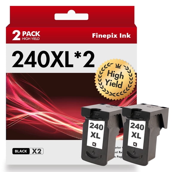 240XL 241XL Ink Cartridges Compatible for Canon 240 PG-240XL for MG3620 MX470 MG3520 TS5120 MG3522 MG3122 MX432 MX512 MX532 MX372 Printer PG-240xl (2 Pack, Black x 2)