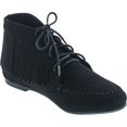 thumbnail image 7 of Bamboo Womens Circus-03 Fringe Moccasin Lace Up Fashion Bootie, Black, 6, 7 of 7