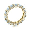 thumbnail image 2 of Rich feel Ring! 0.75 Ctw Square Cut Aquamarine Women Wedding Band 925 Sterling Silver Gold Vermeil, 2 of 2