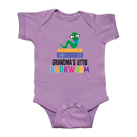 

Inktastic Grandma Little Bookworm Kids Reading Gift Baby Boy or Baby Girl Bodysuit