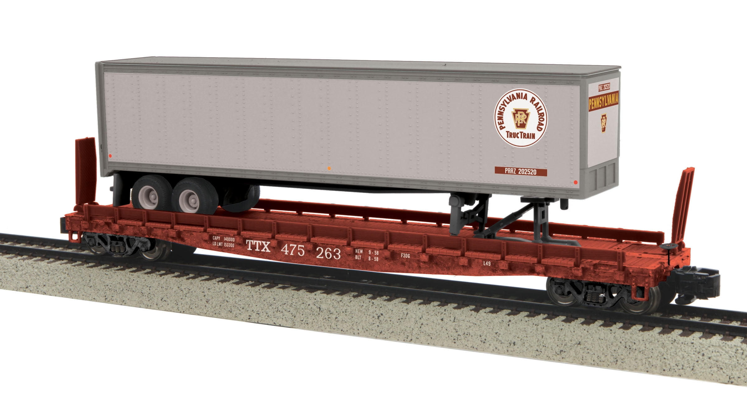 MTH 3576013 S Pennsylvania Flat Car with 48’ Trailer 475263