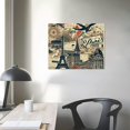 thumbnail image 4 of Awypu  Canvas Wall Art Painting The Louvre Lettering Paris Agra Label Taj Mahal Faded Home Decorative Artwork Prints, 4 of 6