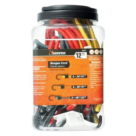 

Keeper 6327 Rubber Bungee Cord Set 36 L x 0.315 Thick in. with Steel Hook