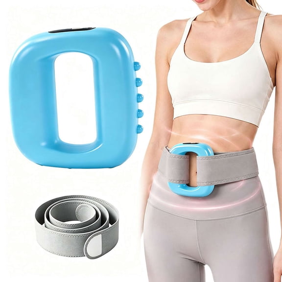 Fascia Ring Massager with Waist Belt, 5 Adjustable Vibration Levels Portable Muscle Massage Device, Type-C Rechargeable Handheld Massager for Workout Muscle Recovery