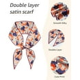 thumbnail image 2 of Long Silk Feel Scarf Women Hair Scarf Satin Neck Scarf Tie Bandana Headband Scarf Edge Wrap Head Scarf Purse Handbags, 2 of 8