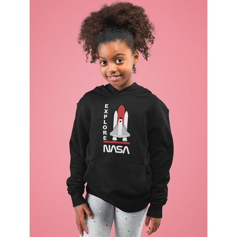 NASA Nasa Shuttle Explore Hoodie Juniors NASA Designs Small