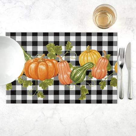 

Halloween Placemat for Dining Table Pumpkin Drink Coasters Kitchen Decor