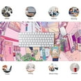 thumbnail image 2 of Pink Desk Mat, Anime City Gamer Mouse Pad, Pastel Gaming Large Mousepad, Kawaii Office Decor for Women Keyboard Mat, Cute Pink Desk Pad with Stitched Edges and Non-Slip Rubber Base Computer Mat, 2 of 6