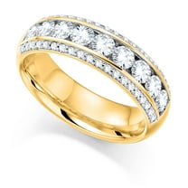 1.25Ct Round Cut Lab Grown Diamond 14K Yellow Gold Band Ring Fine Jewelry for Women Gift/Anniversary