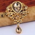 thumbnail image 2 of AMERTEER Broche en Verre Forme de Goutte d'Eau en Strass Broche Électroplaquée Longue Durée Décoration de Fête Rouge, 2 of 4