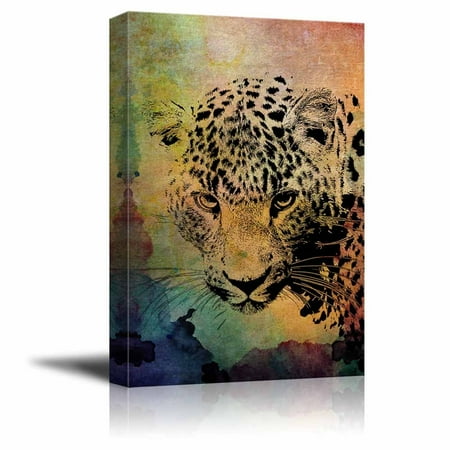 Wall26 Animal Theme Canvas Wall Art A Leopard On Vintage