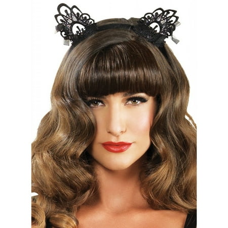 Venice Lace Cat Ears with Organza Bows