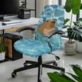 thumbnail image 2 of HELLHERO Capybara Print Office Chair Cover, Standard Size High Back Office Seat Cover, Easy to Clean Computer Chair Slipcover, Blue, 2 of 7