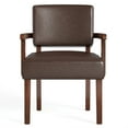 thumbnail image 6 of FAGAGA Mid Century Modern Accent Chair, Upholstered Oversized Chair, Ergonomics Armchair for Living Room, Reading Room, Reception Room, Bedroom, Dorm | Leather Cherry, 6 of 6