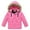 Hot Pink, variant on Augper Fall Winter Boys Girls Solid Color Thick Warm Jacket Detachable Hat Hood Jacket
