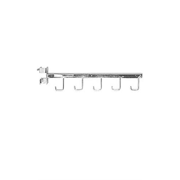 SSWBasics Straight Clamp-On J-Hook Chrome Clothing Rack Add-On Arm - Pack of 4