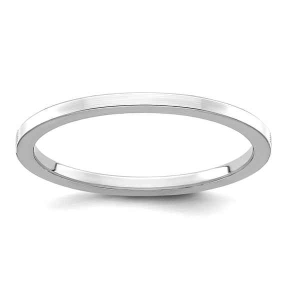 14k Solid White Gold 1.2mm Flat Stackable Band Ring Size 6 Stackable Ring for Women and Men