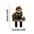 thumbnail image 3 of FeiFu Dwarf Ground Planting Ornament 2D Garden Stake Outdoor Potted Decoration Whimsical Yard Art Character Figure Decor Piece C, 3 of 5