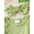 thumbnail image 4 of Suealasg Infant Girl Romper Dress Newborn Irish Festival Bodysuits Sleeveless Four Leaf Clover Plaid Print Lace Trim Skirt Hem Jumpsuit with Headband Baby Summer Clothes, 4 of 9