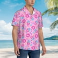 thumbnail image 3 of Balery Donuts Camisas hawaianas de manga corta para hombre, camisas playeras de corte holgado, camisas de vacaciones con botones,XX-Large, 3 of 7