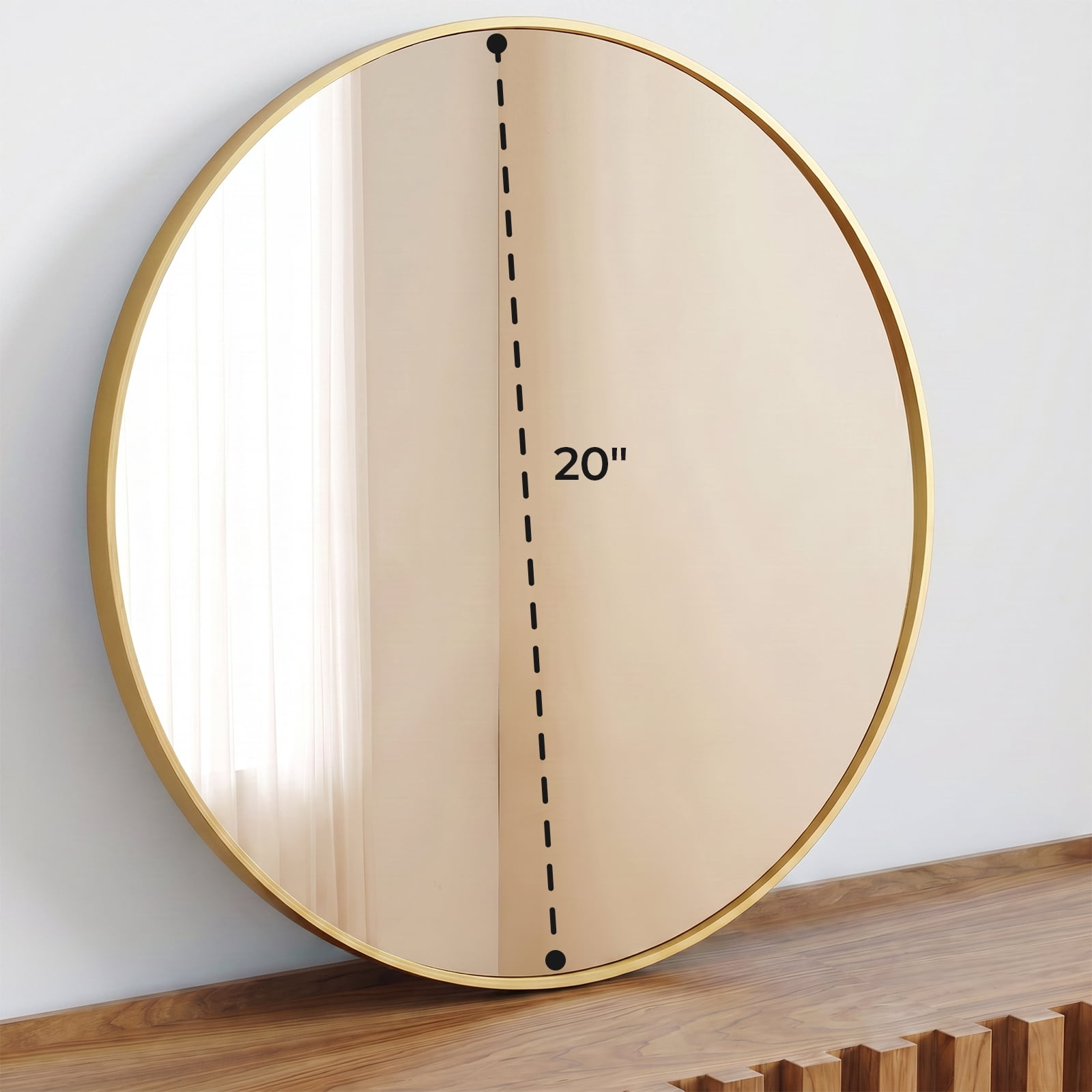Alvantor Shatterproof HD Bathroom Mirror in Gold Black for Entryway and Bedroom, 20/24/30 inch