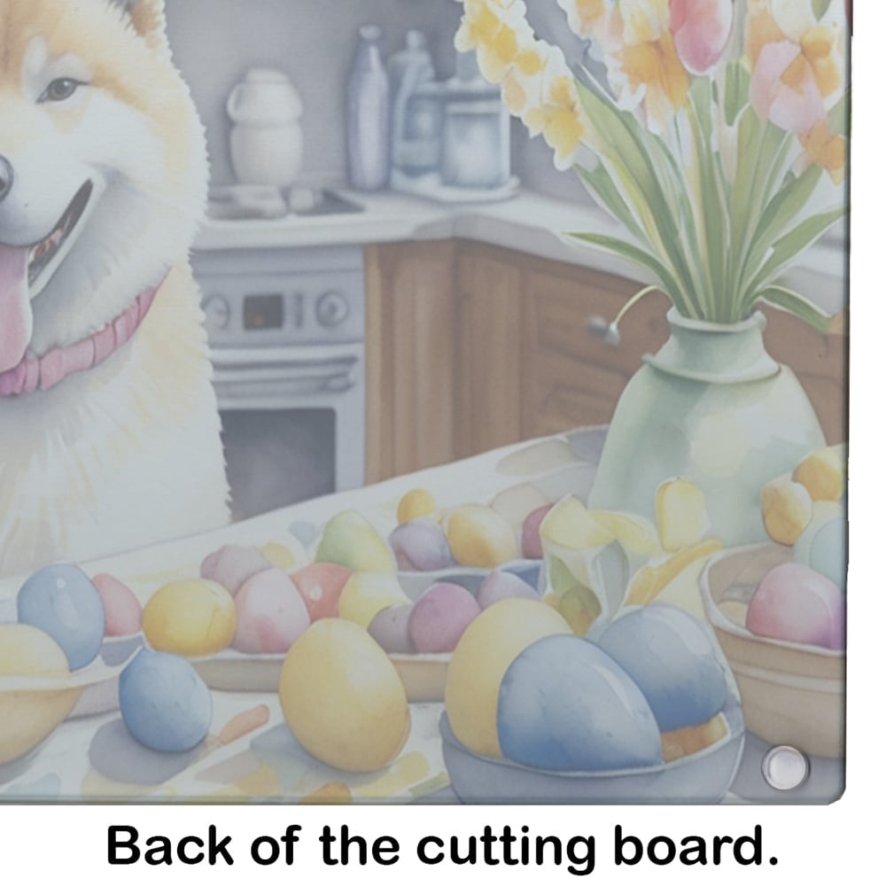 Decorating Easter Akita Glass Cutting Board 12 in x 15 in