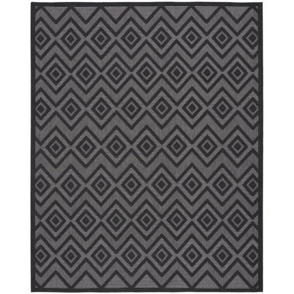7 x 10 ft. Black Geometric Flatweave Area Rug