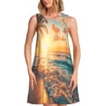 thumbnail image 1 of Fotbe Tropical Sunset Beach Scene Vestido de Verano sin Mangas para Mujer – Vestido Midi Línea A, Estilo Camiseta Floral, Vestido Playero Casual y Fluido, 1 of 7