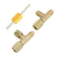 thumbnail image 2 of T De Acceso De Acoplador Rápido, Adaptador En T De Latón con Núcleo De Válvulas De 1/4 Pulgadas, Accesorios En T De Acceso De Acoplador Rápido para Manómetro De Vacío R22 R12, 2 of 14